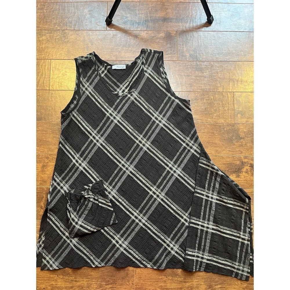 MOONLIGHT Y&S Lagenlook Boho Asymmetrical Tank Dress Tunic Top READ BELOW